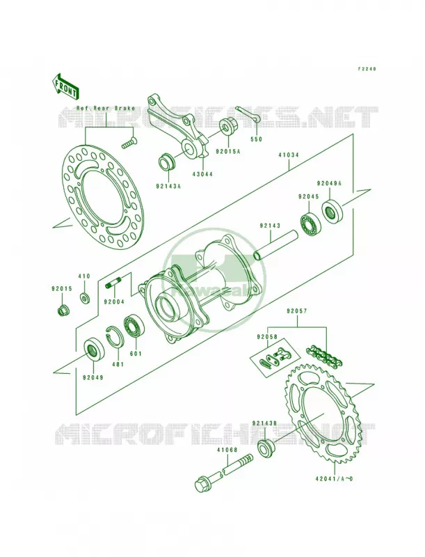 Rear Hub Kawasaki MOTOS 100 1997 KX100  KX100-B7