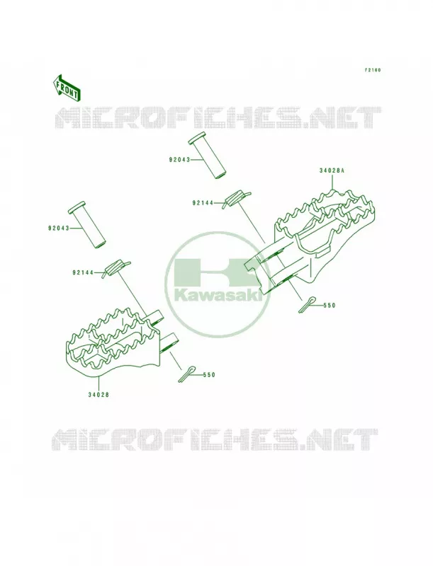 Footrests Kawasaki MOTOS 125 1997 KX125  KX125-K4