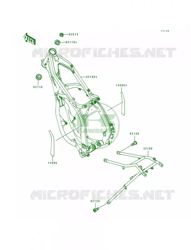 Frame Kawasaki MOTOS 125 1997 KX125  KX125-K4