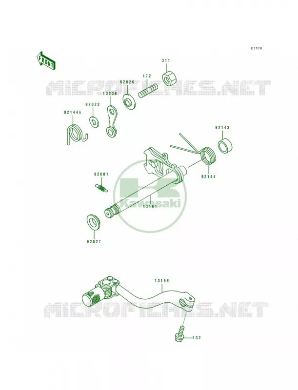 Gear Change Mechanism Kawasaki MOTOS 125 1997 KX125  KX125-K4