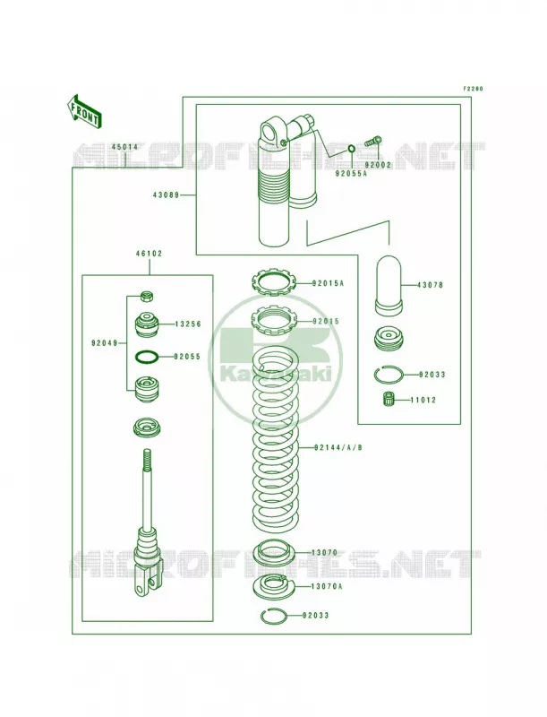 Shock Absorbers Kawasaki MOTOS 250 1997 KX250  KX250-K4
