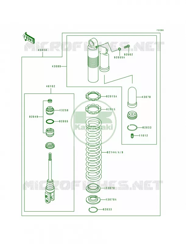 Shock Absorbers Kawasaki MOTOS 500 1997 KX500  KX500-E9