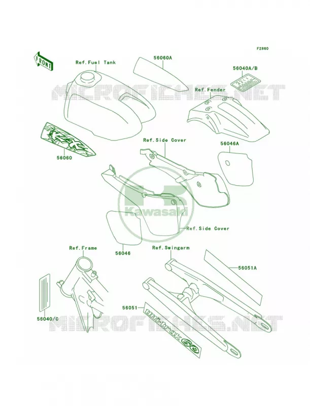 LabelsKX60-B10 Kawasaki MOTOS 60 1997 KX60  KX60-B13