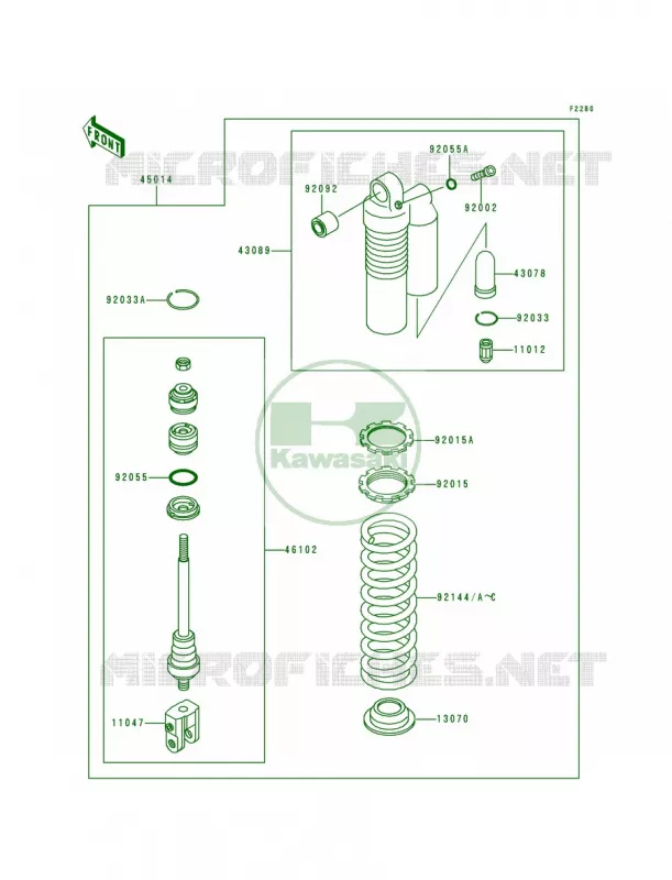 Shock Absorbers Kawasaki MOTOS 80 1997 KX80  KX80-R7