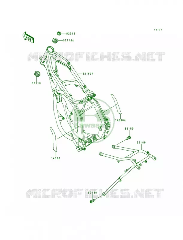 Frame Kawasaki MOTOS 250 1996 KX250  KX250-K3