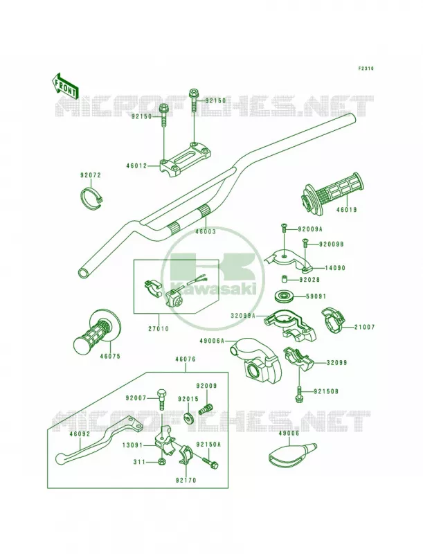 Handlebar Kawasaki MOTOS 250 1996 KX250  KX250-K3