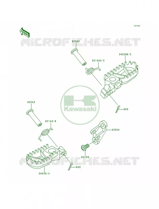 Footrests Kawasaki MOTOS 500 1996 KX500  KX500-E8