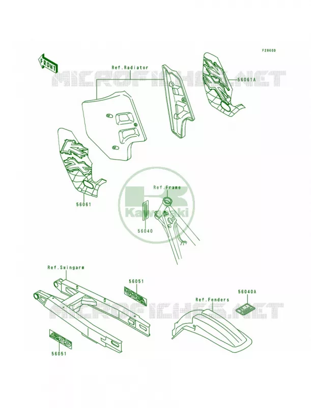 LabelsKX500-E8 Kawasaki MOTOS 500 1996 KX500  KX500-E8