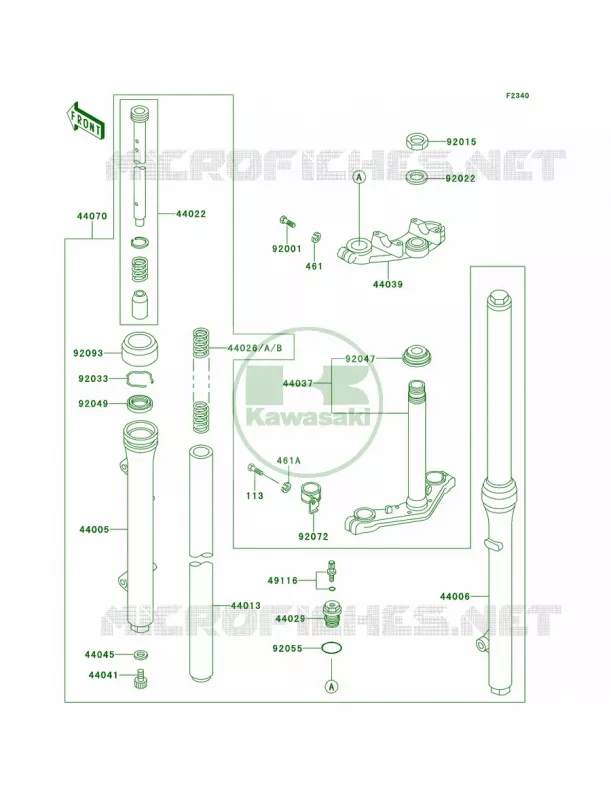 Front Fork Kawasaki MOTOS 60 1996 KX60  KX60-B12