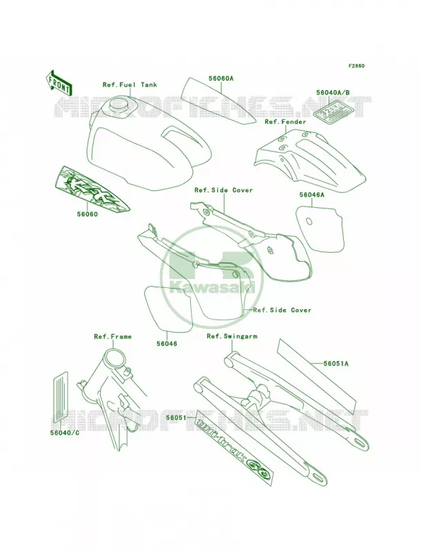 LabelsKX60-B10 Kawasaki MOTOS 60 1996 KX60  KX60-B12