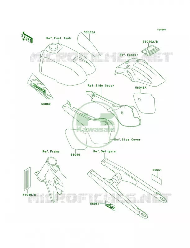 LabelsKX60-B14 Kawasaki MOTOS 60 1996 KX60  KX60-B12