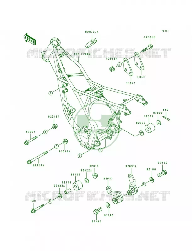 Frame Fittings Kawasaki MOTOS 100 1995 KX100  KX100-B5