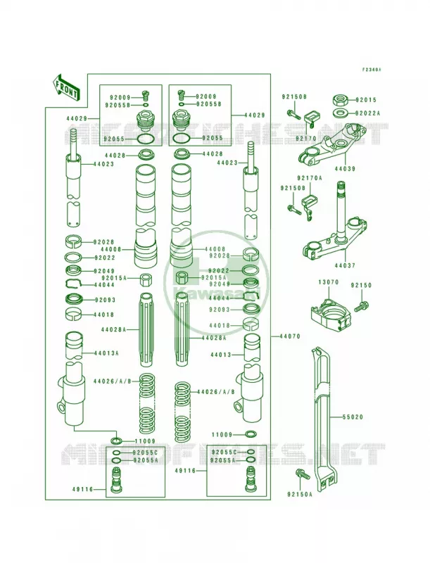Front ForkKX100-B7 Kawasaki MOTOS 100 1995 KX100  KX100-B5