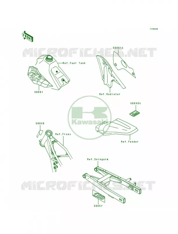 LabelsKX100-B7 Kawasaki MOTOS 100 1995 KX100  KX100-B5