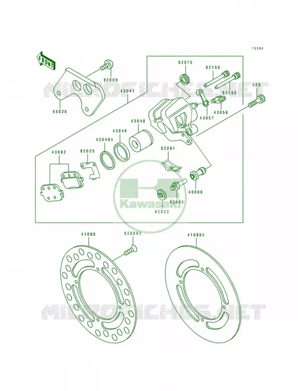 Rear Brake Kawasaki MOTOS 100 1995 KX100  KX100-B5