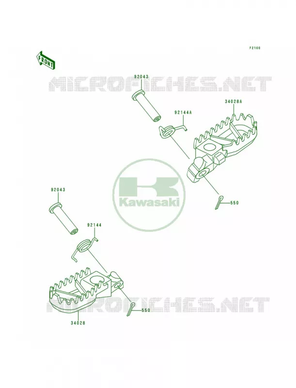 Footrests Kawasaki MOTOS 250 1995 KX250  KX250-K2