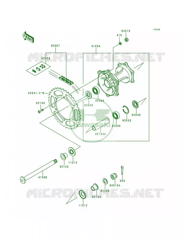 Rear Hub Kawasaki MOTOS 250 1995 KX250  KX250-K2