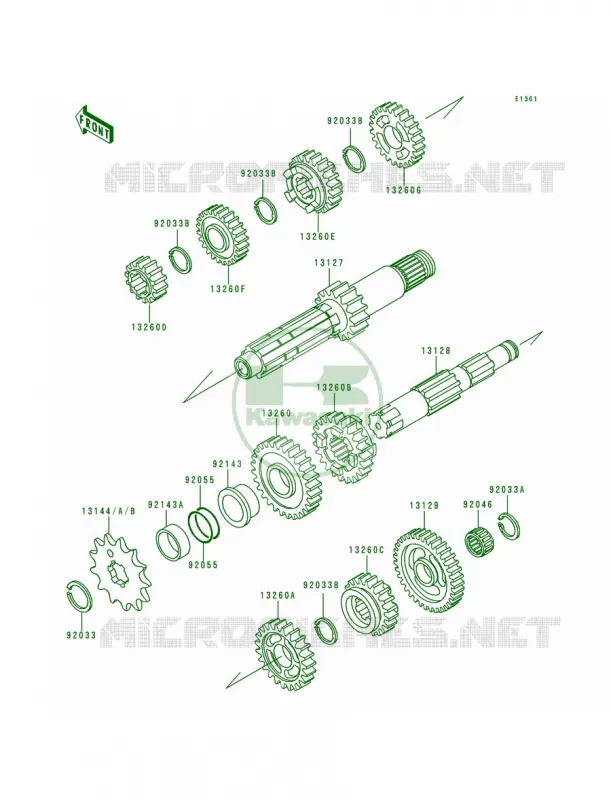 Transmission Kawasaki MOTOS 250 1995 KX250  KX250-K2