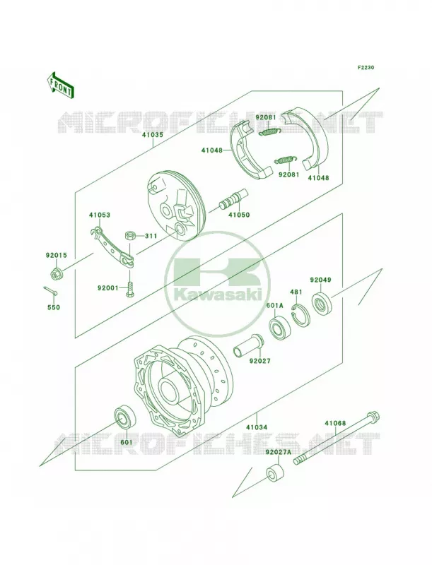 Front Hub Kawasaki MOTOS 60 1995 KX60  KX60-B11