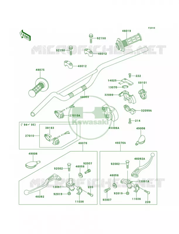 Handlebar Kawasaki MOTOS 60 1995 KX60  KX60-B11