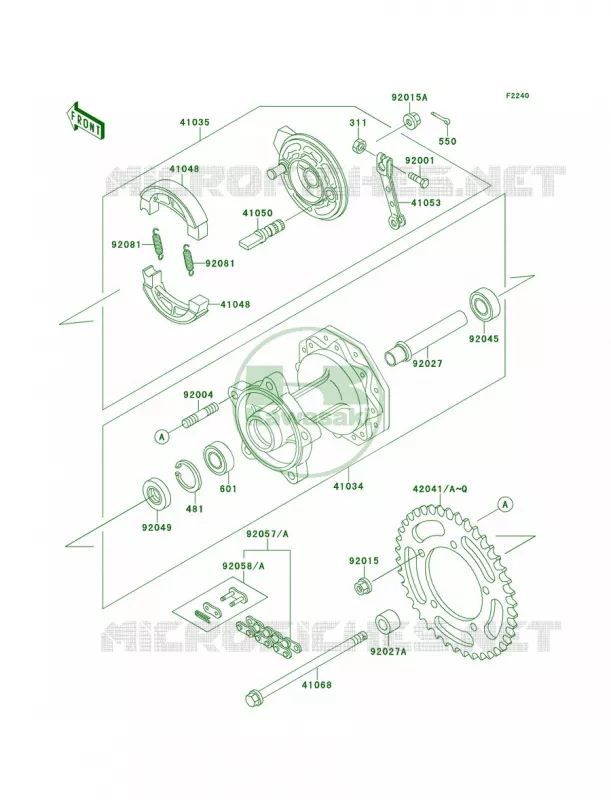 Rear Hub Kawasaki MOTOS 60 1995 KX60  KX60-B11
