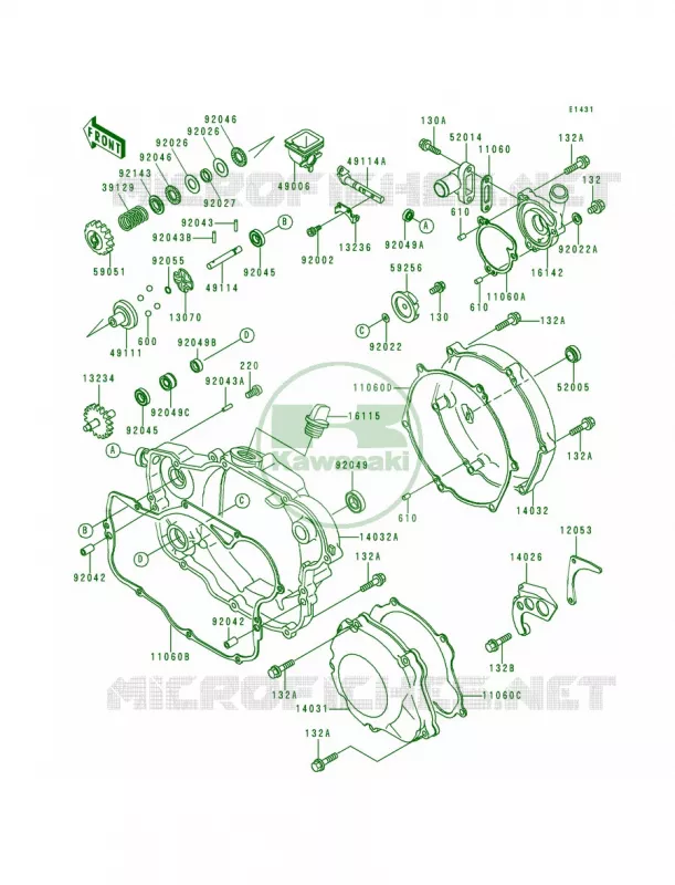 Engine Covers Kawasaki MOTOS 250 1994 KX250  KX250-K1