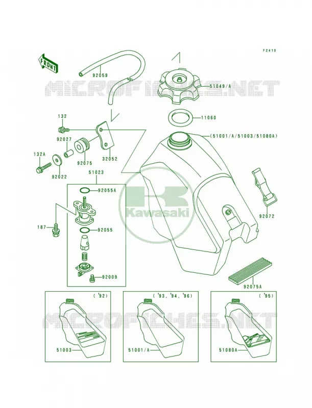 Fuel Tank Kawasaki MOTOS 500 1994 KX500  KX500-E6