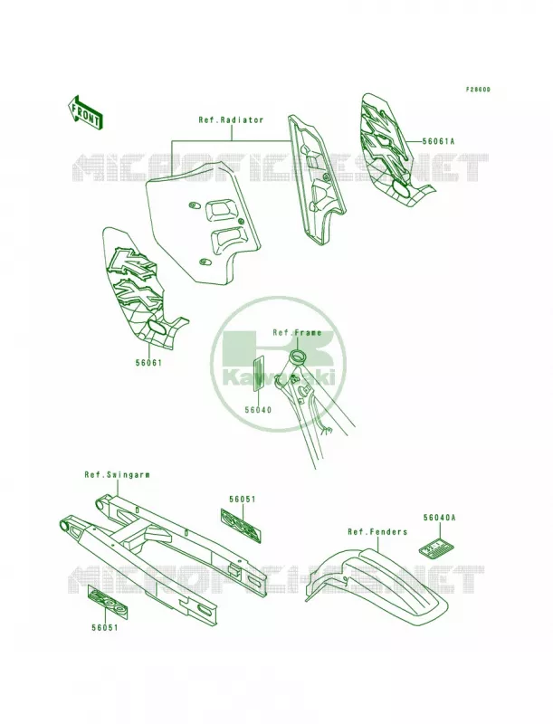 LabelsKX500-E8 Kawasaki MOTOS 500 1994 KX500  KX500-E6