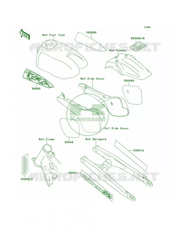 LabelsKX60-B10 Kawasaki MOTOS 60 1994 KX60  KX60-B10