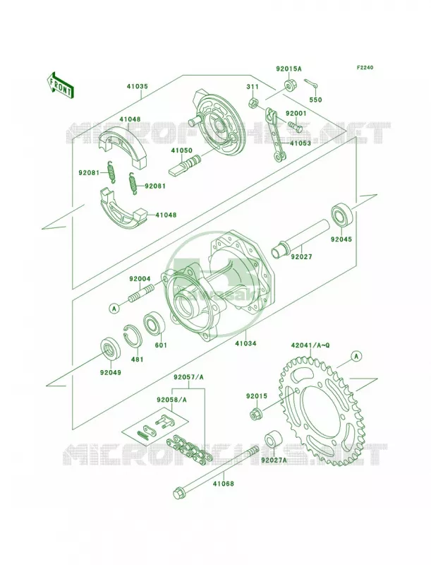 Rear Hub Kawasaki MOTOS 60 1994 KX60  KX60-B10