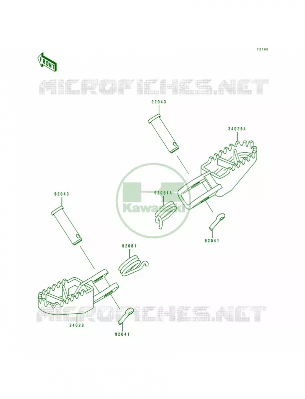 Footrests Kawasaki MOTOS 80 1994 KX80  KX80-R4