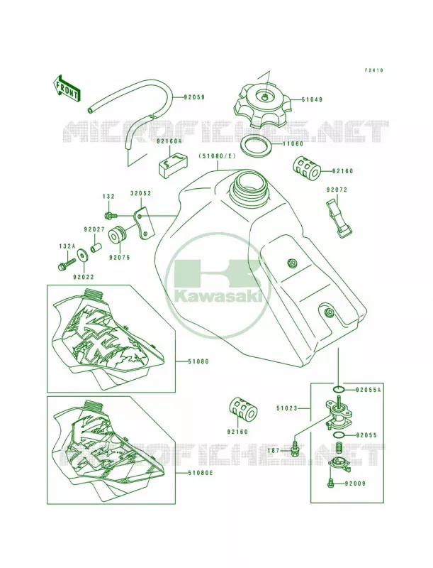 Fuel Tank Kawasaki MOTOS 80 1994 KX80  KX80-R4
