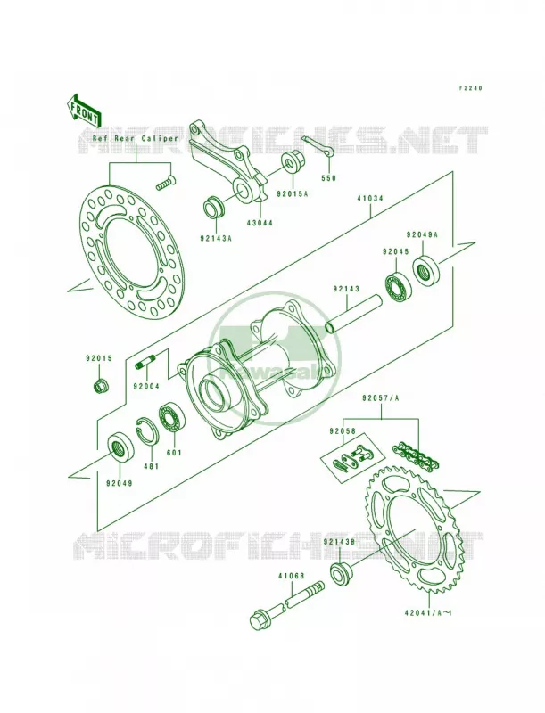 Rear Hub Kawasaki MOTOS 80 1994 KX80 Big Wheels  KX80-T4