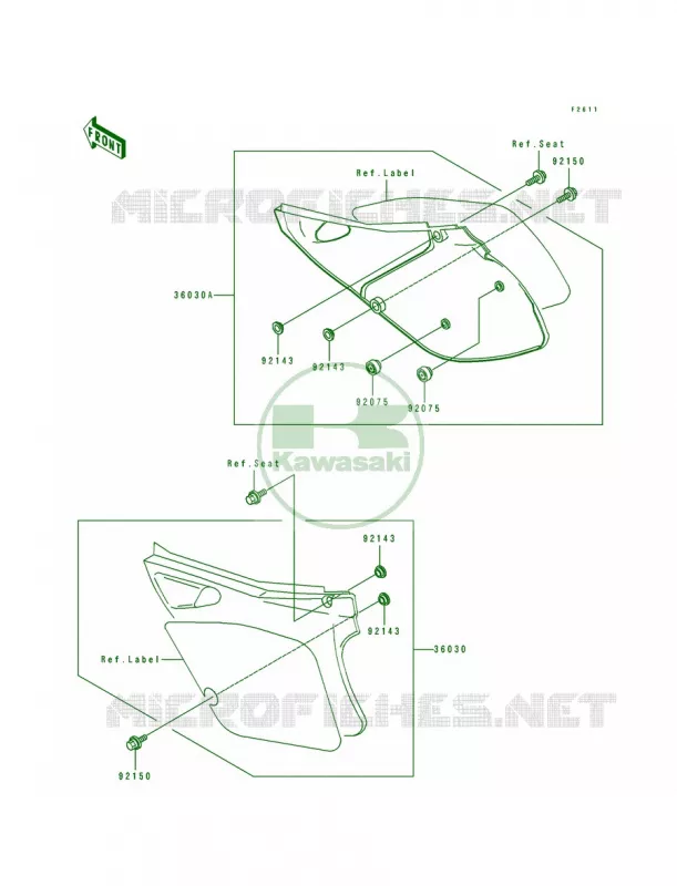 Side Cover Kawasaki MOTOS 125 1993 KX125  KX125-J2