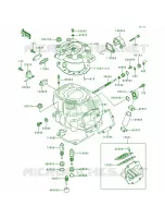 Cylinder HeadCylinder pour Kawasaki KX500 1993