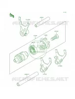 Gear Change DrumShift Forks pour Kawasaki KX500 1993