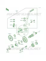 Kickstarter Mechanism pour Kawasaki KX500 1993