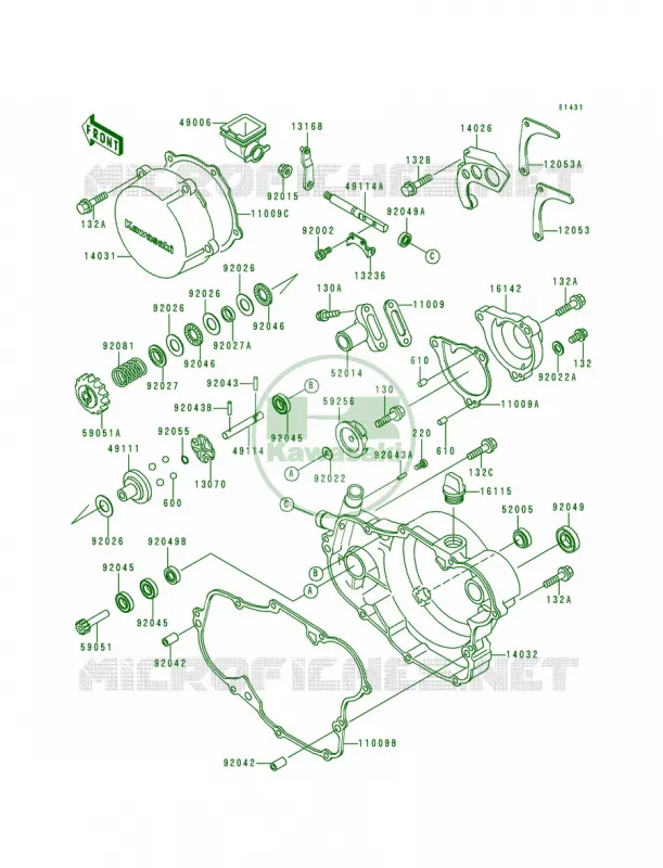Engine Covers Kawasaki MOTOS 500 1993 KX500  KX500-E5