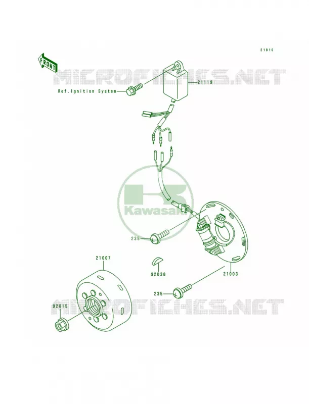 Generator Kawasaki MOTOS 500 1993 KX500  KX500-E5