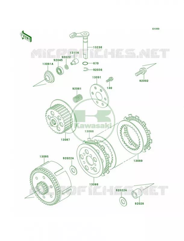 Clutch Kawasaki MOTOS 60 1993 KX60  KX60-B9