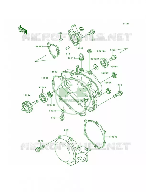 Engine Cover Kawasaki MOTOS 80 1993 KX80  KX80-R3