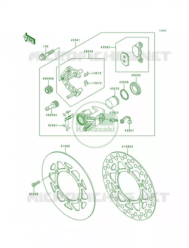 Front Caliper Kawasaki MOTOS 80 1993 KX80  KX80-R3