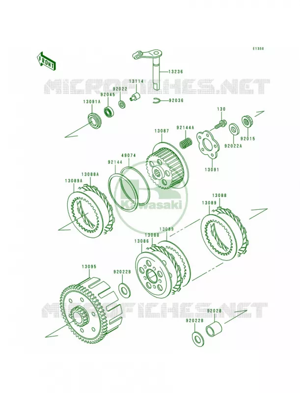 Clutch Kawasaki MOTOS 80 1993 KX80 Big Wheels  KX80-T3