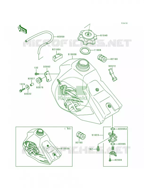 Fuel Tank Kawasaki MOTOS 80 1993 KX80 Big Wheels  KX80-T3