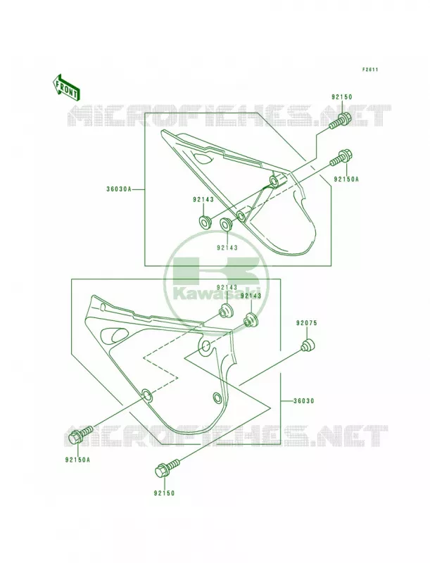 Side Cover Kawasaki MOTOS 80 1993 KX80 Big Wheels  KX80-T3