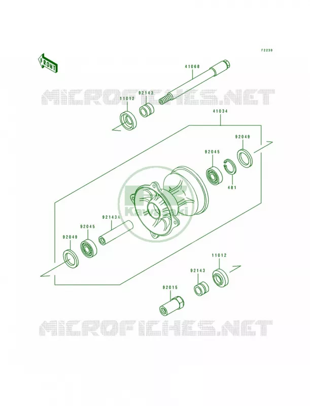 Front Hub Kawasaki MOTOS 125 1992 KX125  KX125-J1
