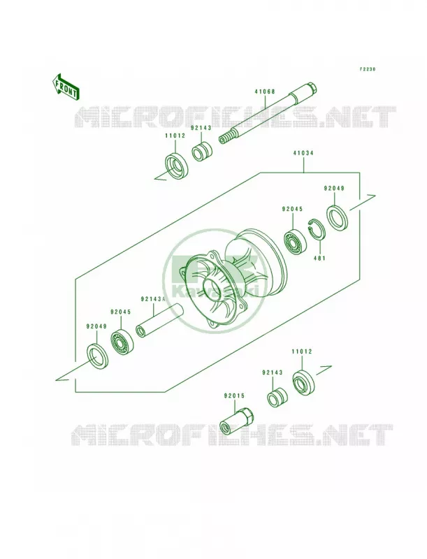 Front Hub Kawasaki MOTOS 250 1992 KX250  KX250-J1