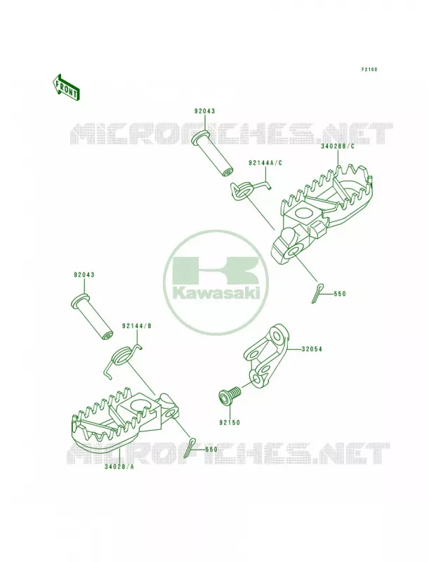 Footrests Kawasaki MOTOS 500 1992 KX500  KX500-E4