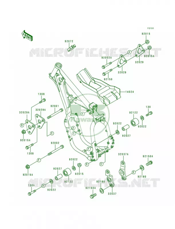Frame Fittings Kawasaki MOTOS 500 1992 KX500  KX500-E4
