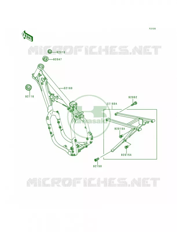 Frame Kawasaki MOTOS 500 1992 KX500  KX500-E4